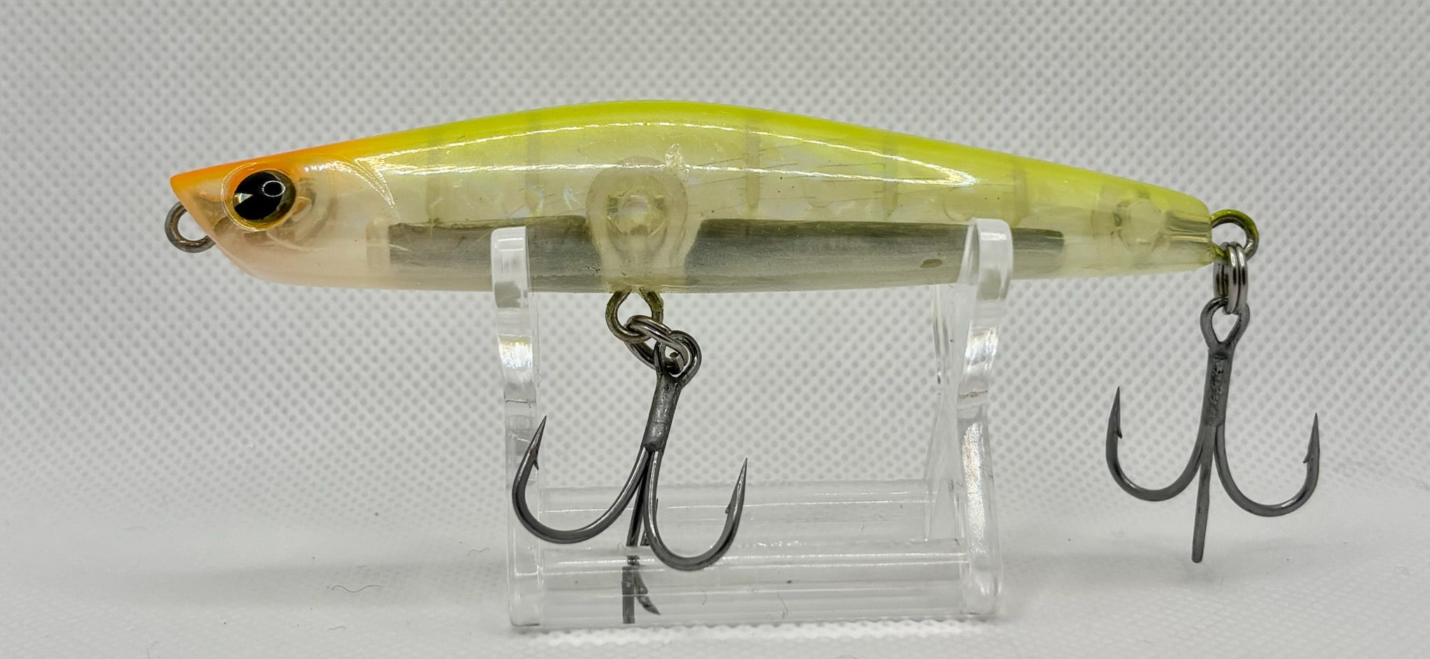ima YOICHI 99 – head detail showing orange head, eye and front hook hanger