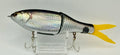 Japanese imported jointed swimbait 130mm Silver Baitfish – side A showing realistic scale pattern, 3D eye and yellow paddle tail
