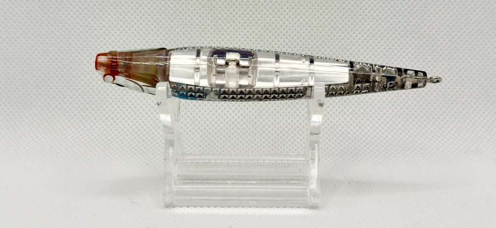 Daiwa Morethan Salt Pencil F Laser Impact 100mm – belly view showing Laser Impact holographic finish