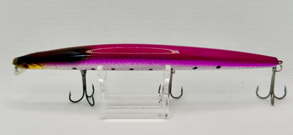 Japanese JDM Floating Minnow 175mm – dark purple back colourway side view