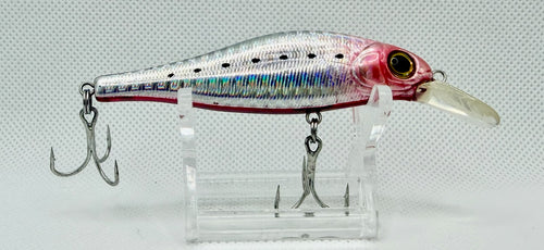 Daiwa Area Bay Dance 80S 80mm Pink Chrome – reverse side with original trebles