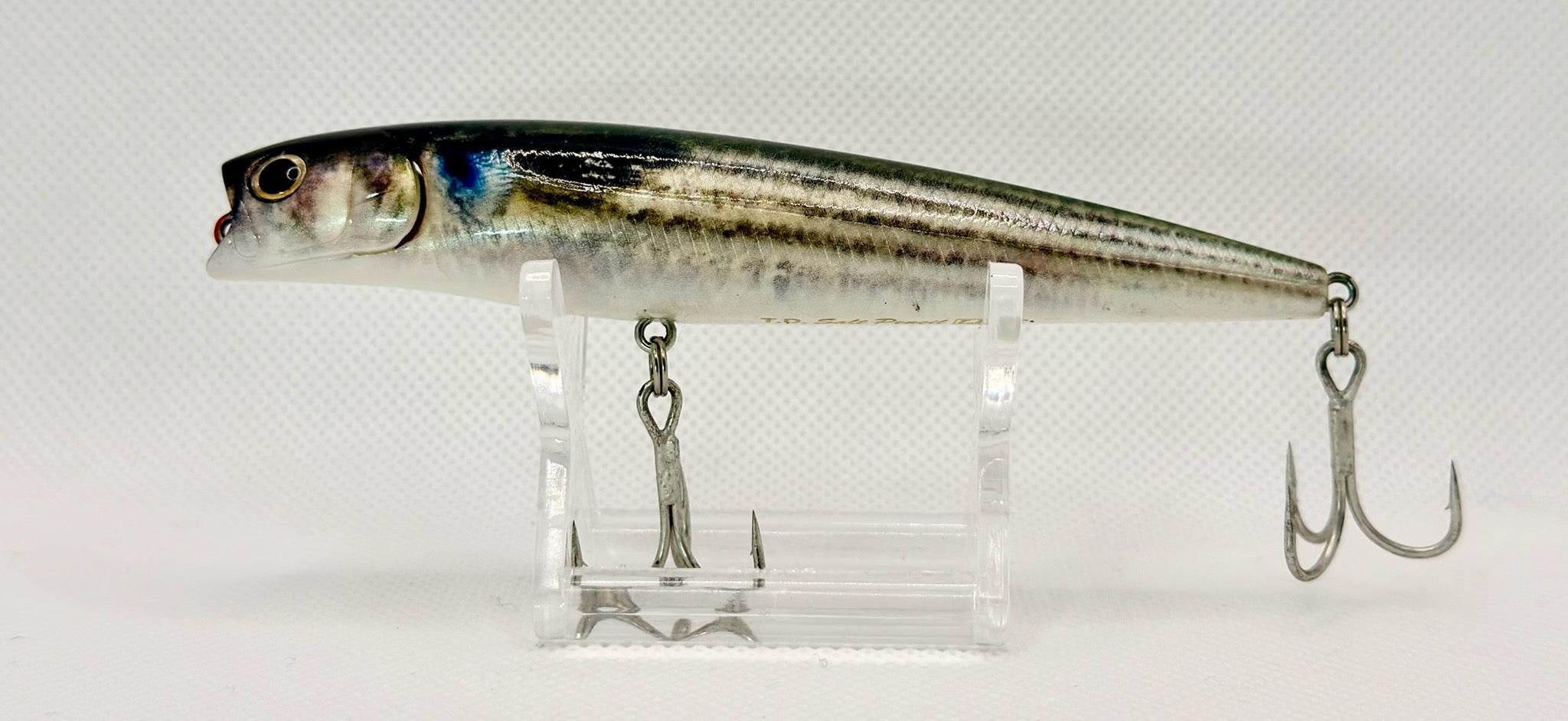 Daiwa T.D. Salt Pencil LD-F 110mm Natural Mullet – side view with hooks fitted