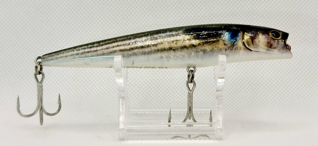 Daiwa T.D. Salt Pencil LD-F 110mm Natural Mullet – reverse side with hooks fitted