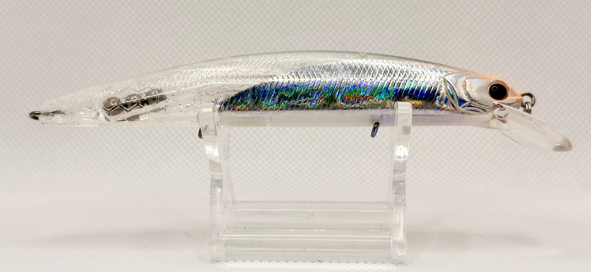 Japanese Saltwater Minnow 115mm Ghost Sardine – reverse side showing internal weight transfer