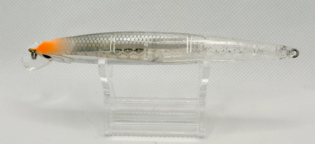 Japanese Saltwater Minnow 115mm – orange head ghost colourway side view