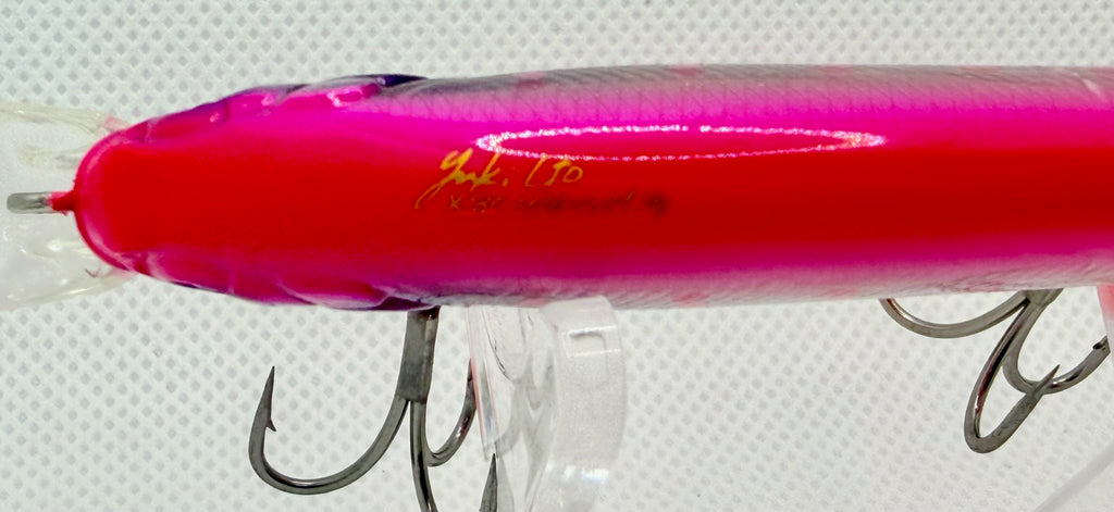 Y.K. Lure X-90 Long Minnow 115mm – belly detail showing Y.K. Lure X-90 branding